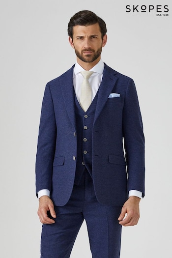 Skopes Jude Navy Blue Tweed Tailored Fit Suit Jacket (D64293) | £135