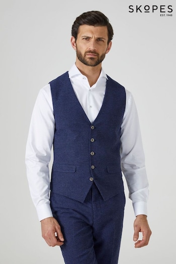 Skopes Jude Navy Blue Tweed Suit Waistcoat (D64304) | £65