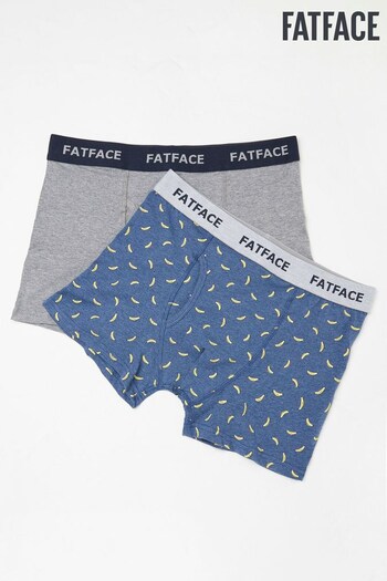 FatFace Blue Banana Print Boxers 2 Pack (D64425) | £22
