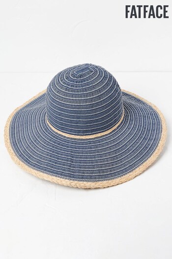 FatFace Blue Ribbon Straw Sun Hat (D64440) | £20