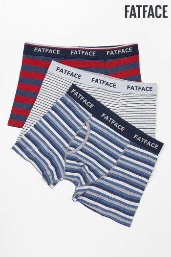 FatFace Blue Bude Stripe Boxers 3 Pack (D64456) | £30