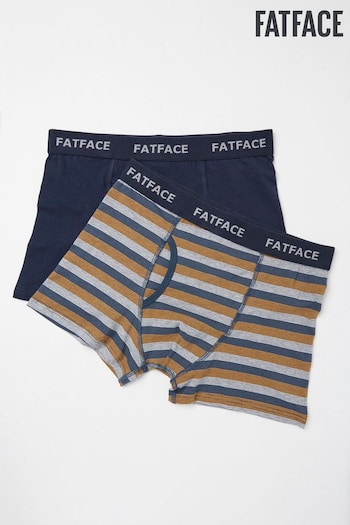 FatFace Blue Dorset Stripe Boxers 2 Pack (D64457) | £22