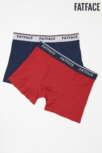 FatFace Red Plain Boxers 2 Pack (D64459) | £22