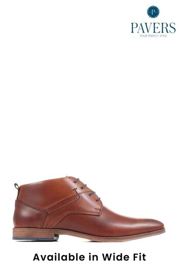 Pavers Brown Wide Fit Leather Chukka Boots (D64532) | £65