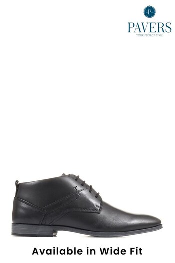 Pavers Black Wide Fit Leather Chukka Boots (D64533) | £65