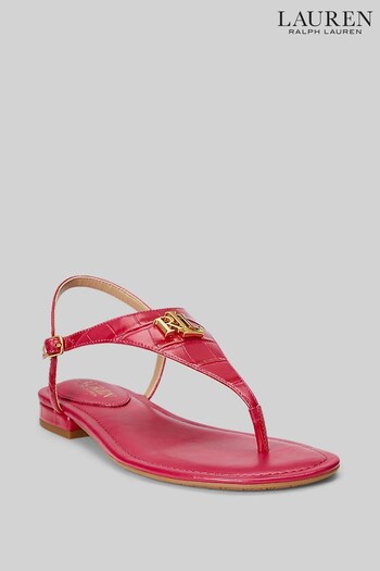 Lauren Ralph Lauren Pink Ellington Embossed Leather Sandals (D64557) | £95