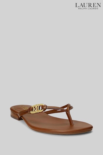 Lauren Ralph Lauren Emalia Nappa Leather Flip Flops (D64562) | £109