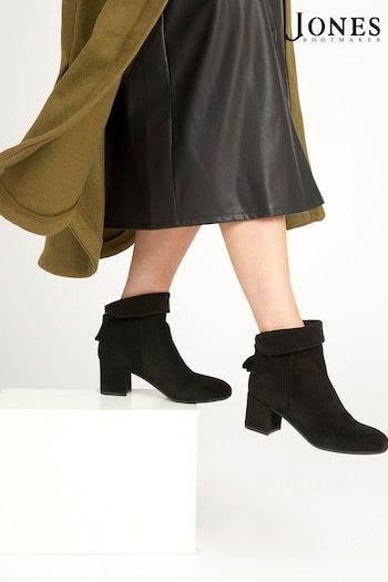Jones Bootmaker Black Lylah Heeled Suede Ankle Boots brand (D64618) | £120