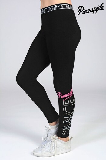 Pineapple Girls Black Logo Dance Leggings (D64644) | £20