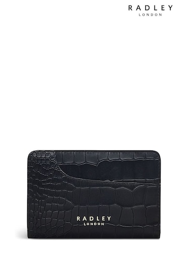 Radley London Medium Black Pockets 2.0 Faux Croc Effect Bifold Purse (D64747) | £69