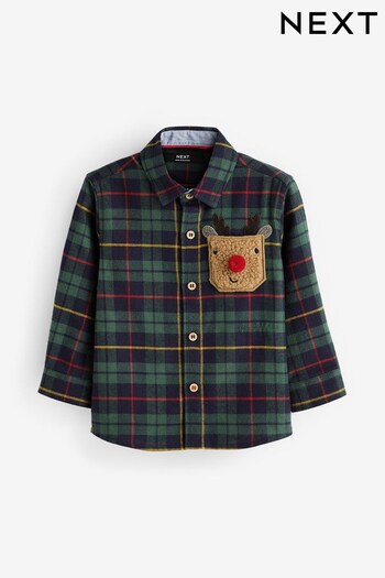 Green with Character Pocket Long Sleeve Check Shirt (3mths-7yrs) (D65117) | £13 - £15