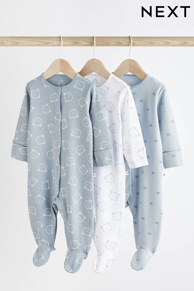 Pack of baby boy sleepsuits best sale