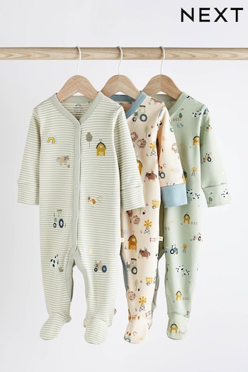 Mint Green Baby Sleepsuits 3 Pack (0-2yrs) (D65238) | £20 - £22