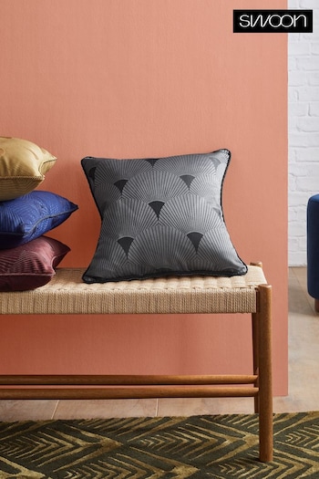 Swoon Charcoal Grey Charleston Feather Filled Cushion (D65268) | £40