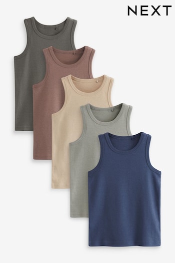 Neutral Colours Vests 5 Pack (1.5-16yrs) (D65292) | £11.50 - £16