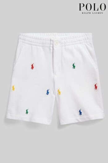 Polo Ralph Lauren Boys White Logo Print Shorts (D65440) | £79 - £89