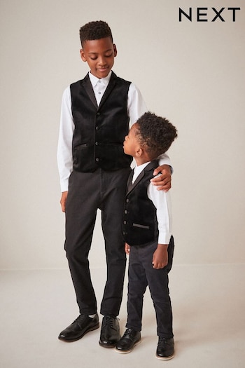 Black Velvet Waistcoat (3-16yrs) (D65559) | £18 - £27