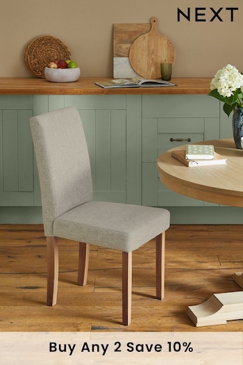 Set of 2 Tweedy Chenille Oyster Milford Non Buttoned Dining Chairs (D65711) | £199