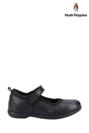 Hush Puppies Bianca Junior Black Shoes (D65727) | £48