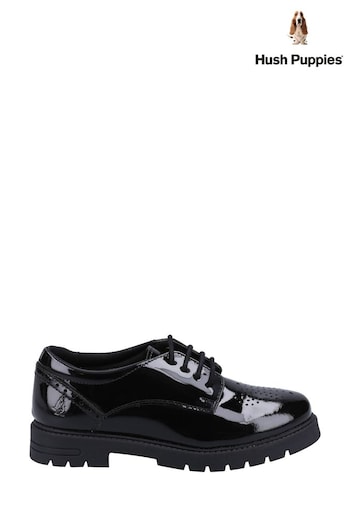Hush Puppies Jayne Patent Senior Black Shoes (D65733) | £57