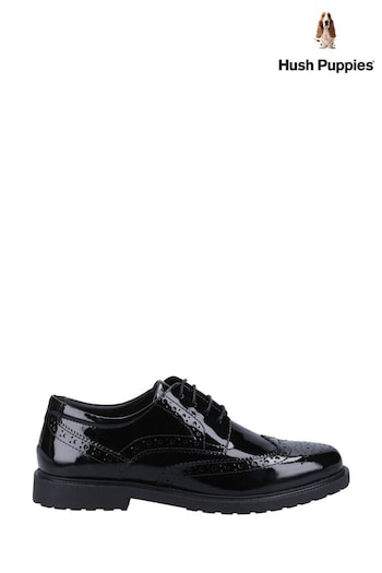 Hush Puppies Verity Black Brogue Shoes (D65740) | £60