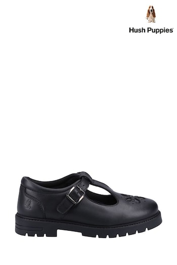 Hush Puppies Fiona Senior Black Shoes (D65746) | £57