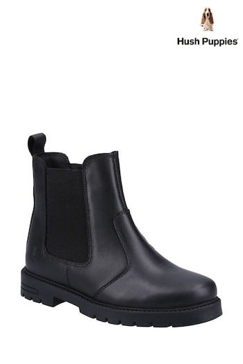 Hush Puppies Laura Junior Chelsea Black Boots Verona (D65749) | £57