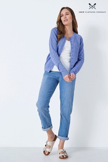 Crew Clothing Company Blue Cotton Casual Cardigan (D65758) | £59