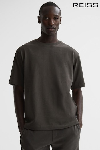Reiss Washed Black Tate Oversized Garment Dye T-Shirt (D65818) | £25