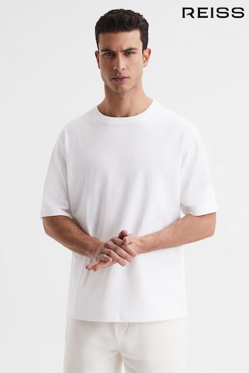 Reiss White Tate Oversized Garment Dye T-Shirt (D65819) | £48