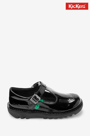 Kickers Junior Black Patent Leather Shoes (D65954) | £55