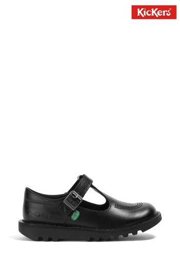 Kickers Junior Black Leather Shoes (D65957) | £55