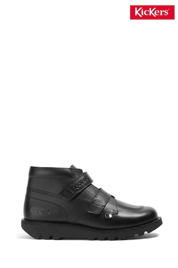 Kickers Black Youth Hi Velcro Leather Boots (D65959) | £65