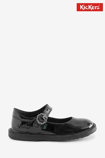 Kickers Junior Adlar MJ Bloom Patent Leather Black Shoes (D65967) | £52