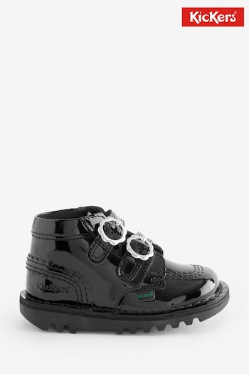 Kickers Infant Kick Hi Velcro Bloom Patent Leather Black Boots (D65969) | £58