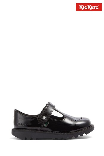 Kickers Infant Kick T-Bar Bloom Patent Leather Black Officieel Shoes (D65974) | £52