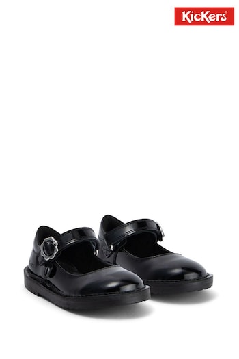 kickers Infant Adlar MJ Bloom Patent Leather Black Shoes (D65975) | £48