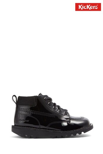 Kickers Infant Kick Hi Bloom Panent Leather Black Boots (D65977) | £58