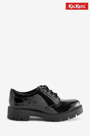 Kickers Womens Black Kori Patent Leather Lace solid Shoes (D65979) | £90