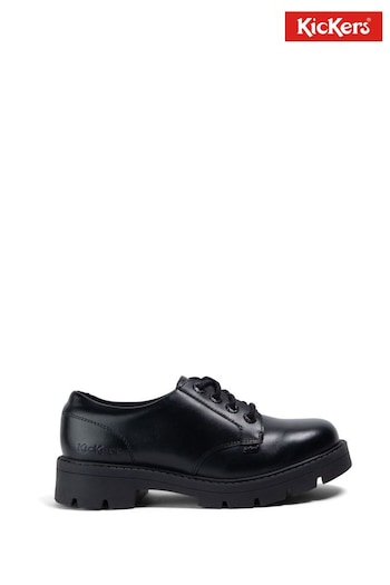 Kickers Womens Black Kori Leather Lace solid Shoes (D65980) | £90