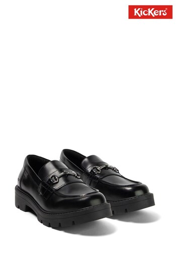 Kickers Womens Kori Charm Leather Black Shoes (D65983) | £88