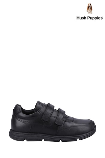 Hush Puppies Junior Lucas Black Shoes (D66058) | £50