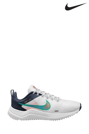 Nike White/Green Downshifter 12 Running Trainers (D66113) | £65