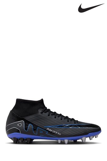 Nike Black Zoom Mercurial Superfly 9 Academy Artifial Grass Football Boots (D66130) | £88