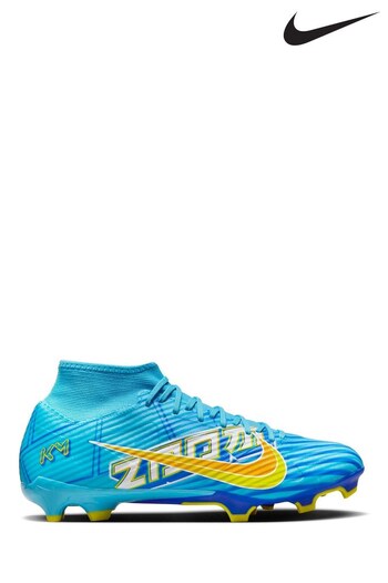 Nike Blue Zoom Mercurial Superfly 9 Kylian Mbappe Firm Ground Football Boots (D66155) | £90