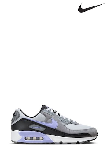 Nike Grey/Purple Air Max 90 Trainers (D66207) | £145