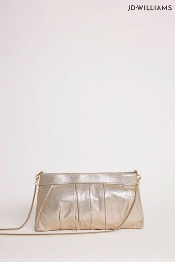 JD Williams Gold Ruched Clutch Bag (D66249) | £29