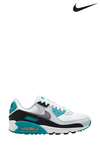 Nike White/Green Air Max 90 Trainers (D66284) | £145