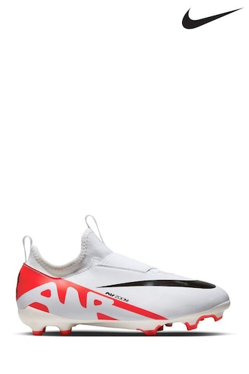 Nike Red Jr. Zoom Mercurial Vapor 15 Academy Firm Ground Football Boots Strap (D66333) | £60