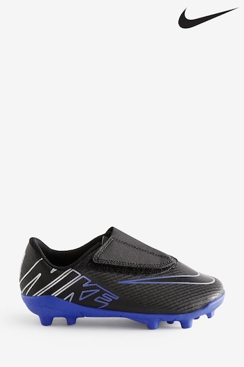 Nike Black Jr. Mercurial Vapor 15 Club Firm Ground Football Boots Strap (D66388) | £40